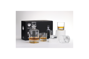 850ml Round Glass Decanter Set with Four DG401 Glasses and Gift Box - DCS401 Whiskey Set